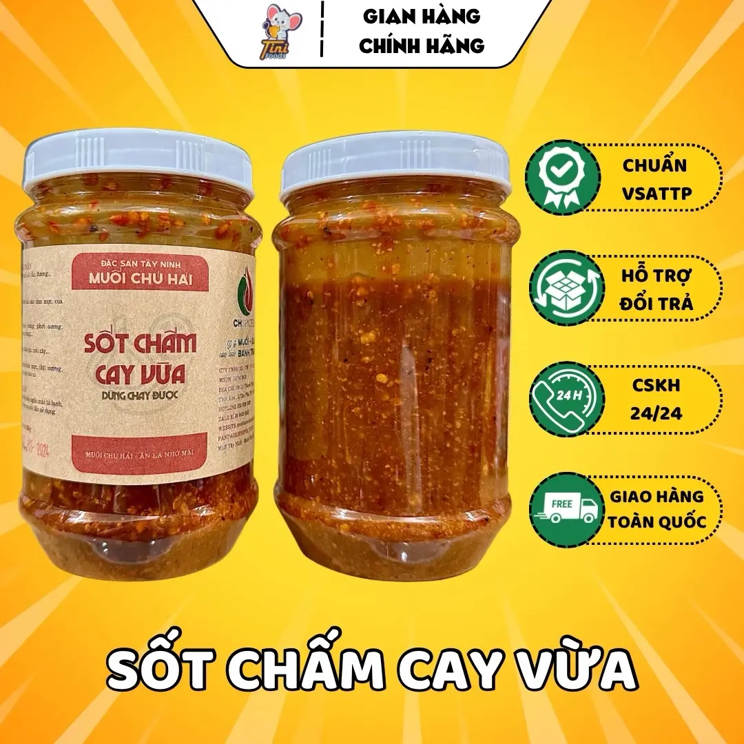 [1 HŨ] SỐT CHẤM CHÚ HẢI ĐẶC SẢN TÂY NINH (Cay Vừa/Siêu Cay) 500gr Nước Sốt Gia Vị Chua Cay