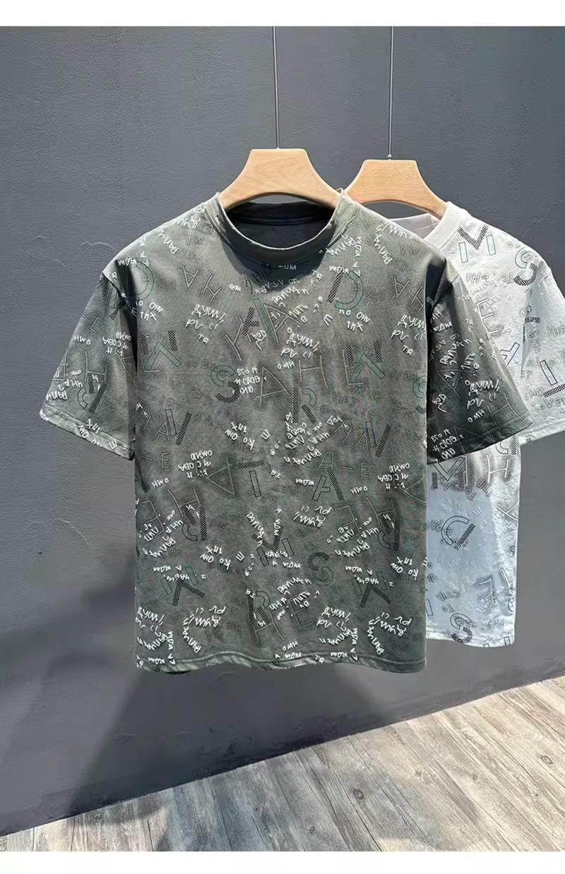 Product Introduction of Áo Thun ngắn Tay Thương Hiệu Thời Trang Nam, Dáng Rộng Vừa Vặn, Tay Lửng Áo, Hàng Mới Về 2024, Thời Trang Người Nổi Tiếng Trên Internet, Phong Cách Ins, Áo In Đơn Giản Menswear Cổ Tròn 5