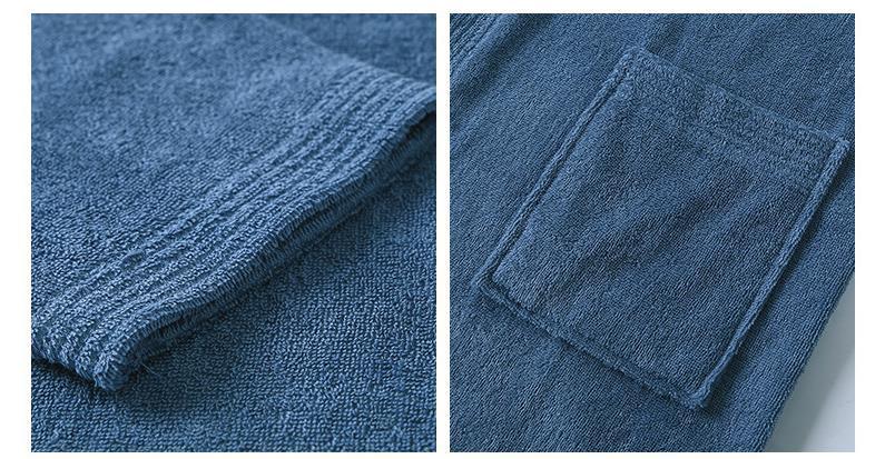 Product Introduction of Robe Hotel Absorbent Bathrobe  Nightgown Terry Material Simple Yukata Beauty Salon Robe Nightwear New Autumn 10