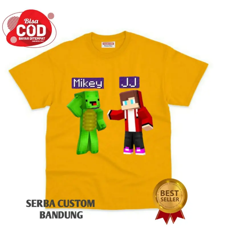 Kaos Atasan Anak JJ & Mikey Maizen Minecraft Bahan Premium Fashion 4