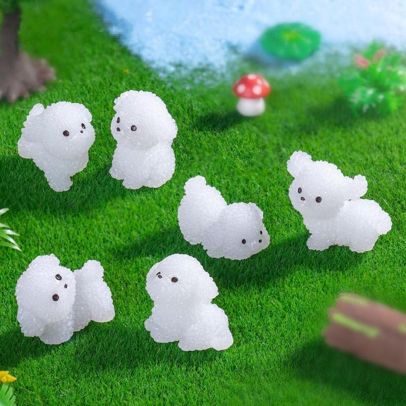 Cute Dog Design Resin Ornament, Mini Luminous Dog Decoration, Desktop Decoration for Home Office Car, Home Decor Supplies 3