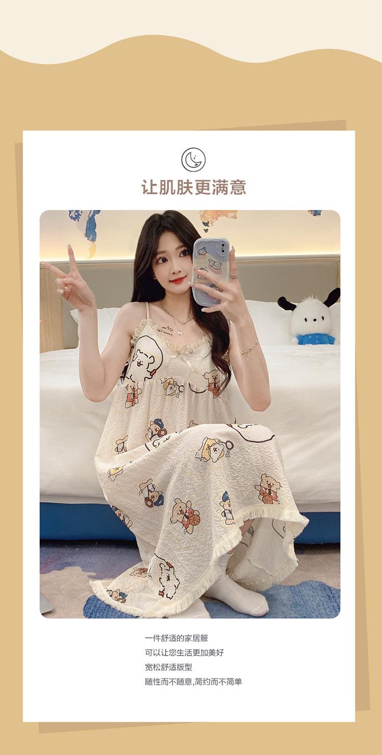 Product Introduction of Đồ Ngủ, Phong Cách Thanh Lịch, Váy Ngủ Mùa Hè Cho Nữ, Có Thể Mặc Ngoài Trời, Nhăn Bong Bóng, Có Đệm Ngực, Váy Ngủ Có Thể Tháo Rời Làm Bằng Bông, Thoải Mái Và Thoáng Khí, Thích Hợp Mặc Thường Ngày 22