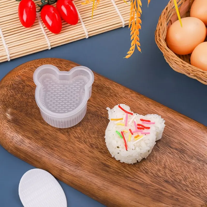 Khuôn Cơm Nắm Tự Làm, Trong Suốt Và Không Dính, Hình Hoạt Hình, Dễ Tạo Hình, Dụng Cụ Làm Sushi, Phụ Kiện Bento, Hàng Mới Về 5