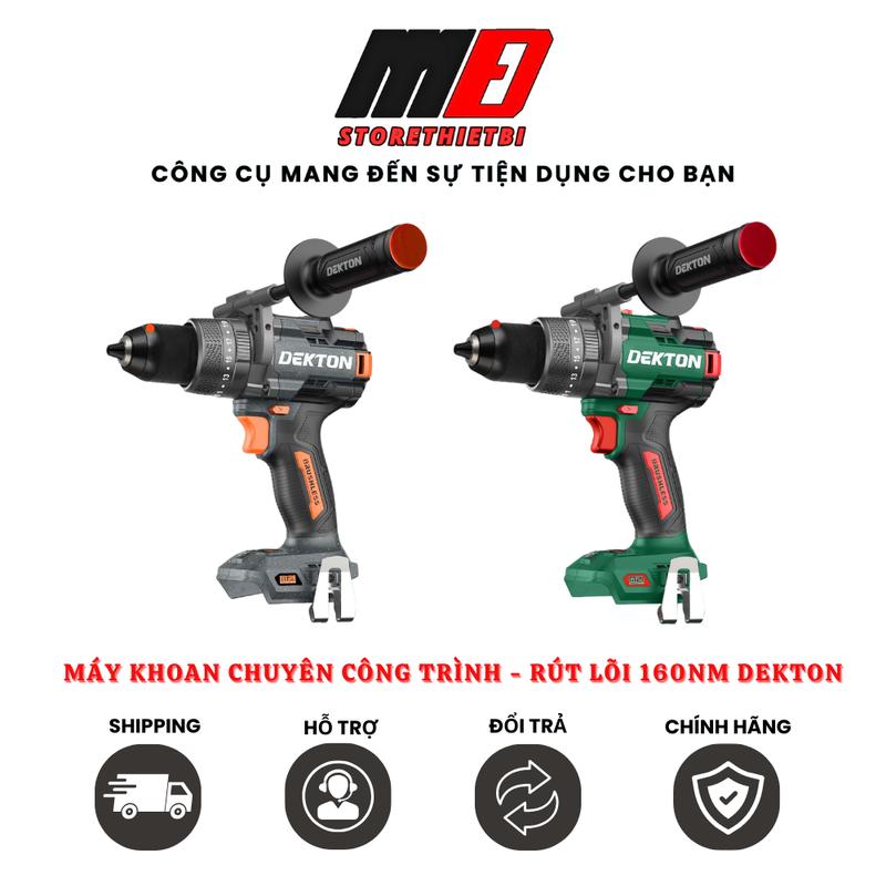 Máy Khoan 160Nm Chuyên Công Trình - Rút Lõi Điện Lạnh Dùng Pin Dekton M21-ID13160Pro (JCB VF - Jacobs Vonfram)