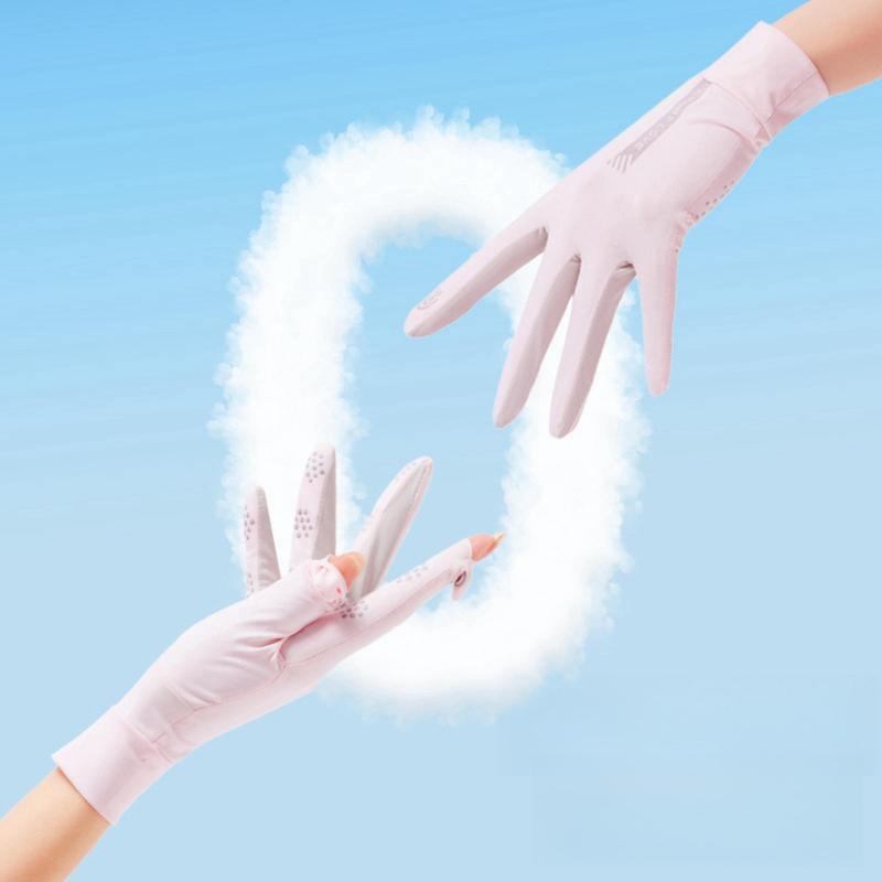 Women's Letter Print Sun Protection Gloves, Breathable Comfortable Sports Gloves for Cycling, Outdoor Sports Accessories for Women & Girls 4