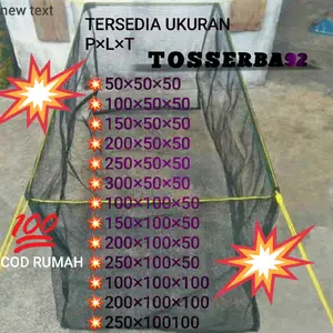 keramba Ikan/ Waring hitam Triple 3 lapis Anti Geser siap pakai
