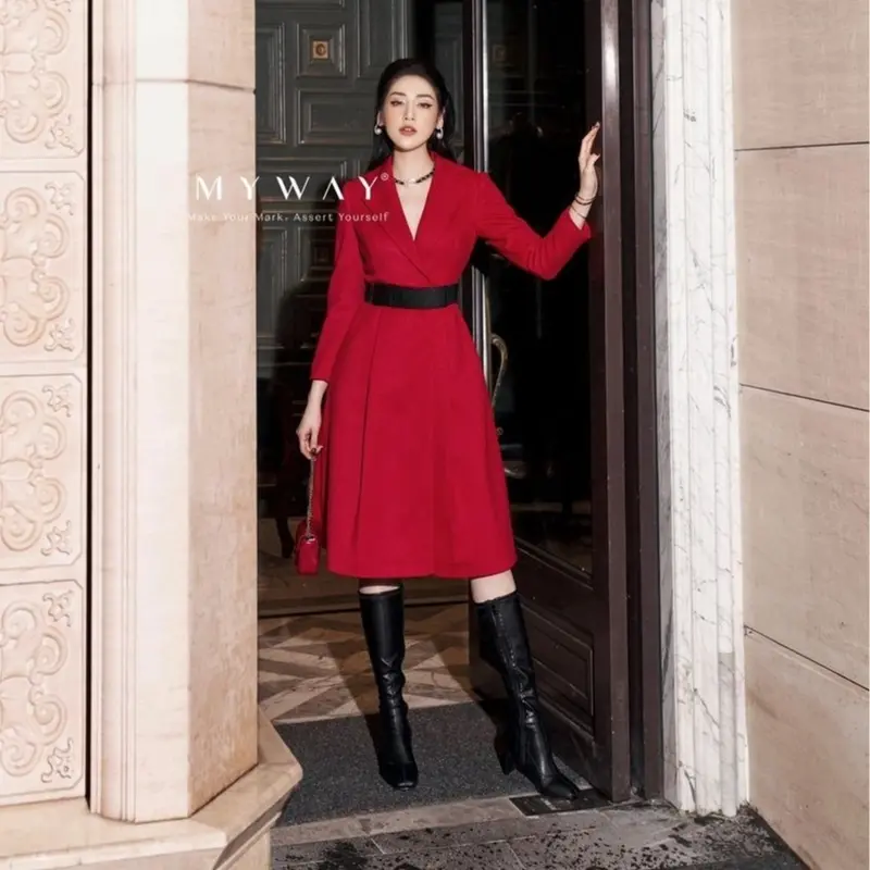 Áo Khoác Dạ Nữ Mùa Đông Dáng Dài MY WAY Sang Trọng 2MK0106 Women Jacket 0
