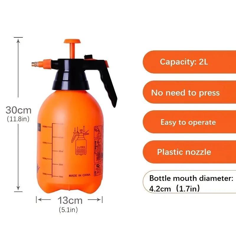 Handheld Pressure Pump Sprayer, Portable 2L Large Capacity Water Spray Bottle With Adjustable Nozzle, Car Wash Sprayer For Car Cleaning, Car Washing Tool For Home Garden Car Use 1