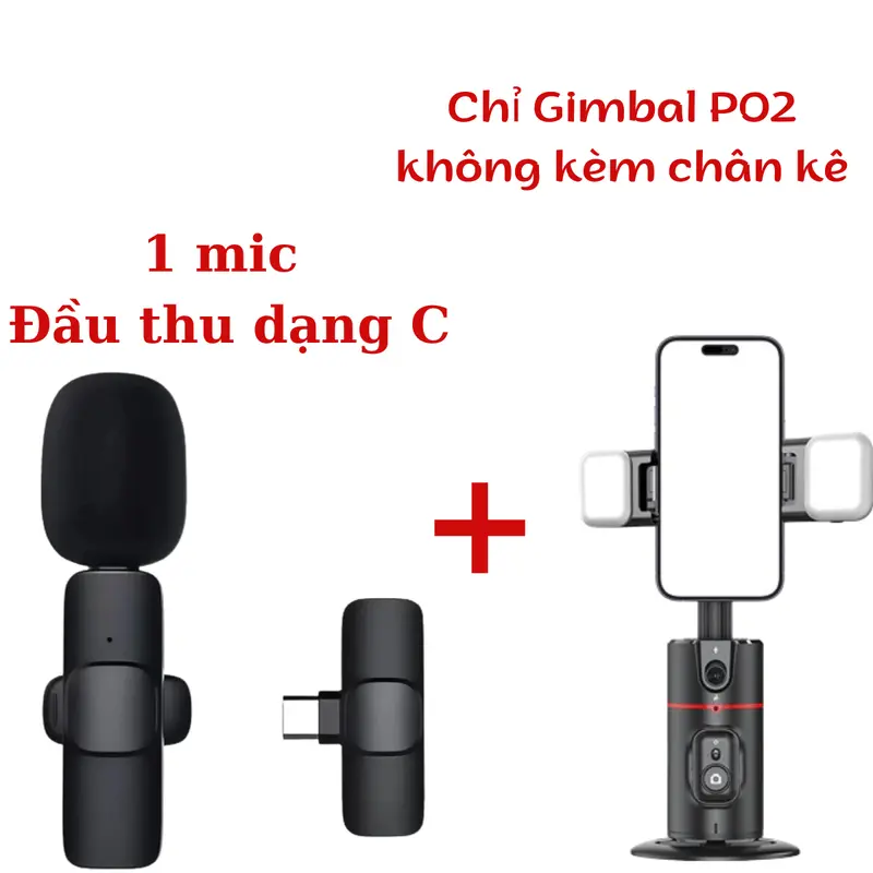 [MUA 1 COMBO - Tặng 2 Đèn Led] Combo Gimbal Điện Thoại P02 HADAPLUS  Và Micro Thu Âm K9 HADAPLUS Hỗ Trợ Quay Video Tiện Lợi Kèm Remote Điều Khiển - Selfie, Phụ Kiện 4