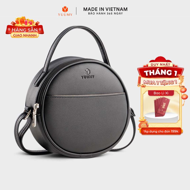 Túi Yuumy Thời trang nữ dáng tròn phối ngăn size 18 - Túi đeo chéo da Seasand YN261