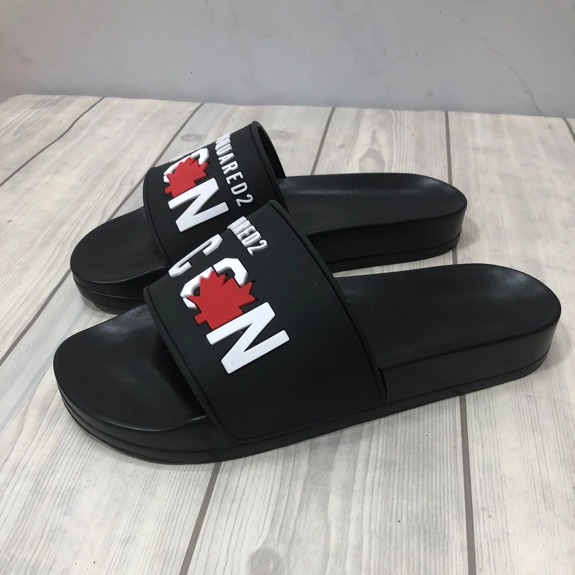 Dép lê in chữ nổi ĐSP ICON LÁ hai màu size 35-42 dép dẻo nhẹ DéP Nam Quai Ngang Đế Bằng Slipper Jean