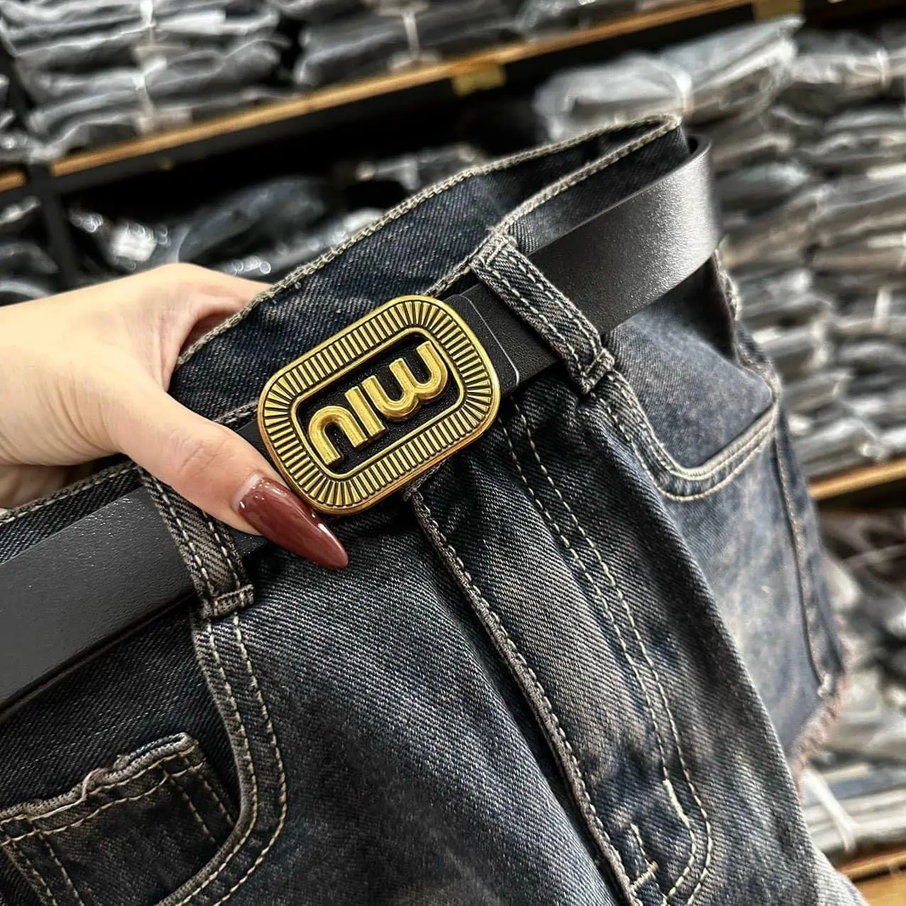 Dây lưng , dây nịt nhỏ đơn giản phối quần jean