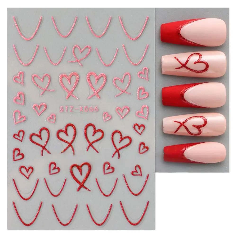 Valentine's Day Nail Stickers French Nail Sticker Cute Love DIY Nail Sticker