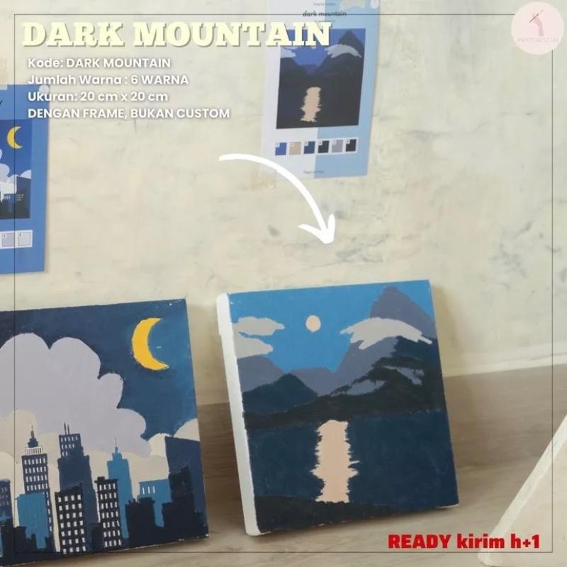 DARK MOUNTAIN PAINT BY NUMBER 6 warna (me time activity / DIY gift) 0