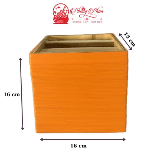 Hộp Gỗ Cắm Hoa-đựnġ Đồ-Trang Trí, Hình Vuông Quấn Dây Nhiều Màu Sắc( ĐI TỪ 2 CÁI) 3