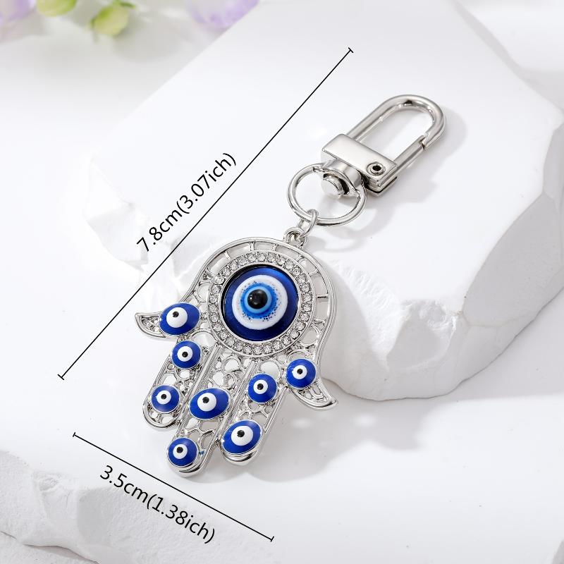 [Fatima Hand Oil Dropper Keychain] Vintage Fatima Hand Oil Dropper Keychain With Oil Turkish Pendant Keychain Decoration 3