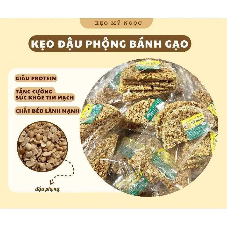 Kẹo Đậu Phộng Bánh Gạo Nửa Ăn Vặt
