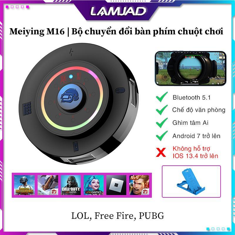 Meiying M16 | Bộ chuyển đổi bàn phím chuột chơi LOL, Free Fire, PUBG Thiết bị chuyển đổi phím chuột kết nối điện thoại hỗ trợ hệ điều hành Android, IOSS