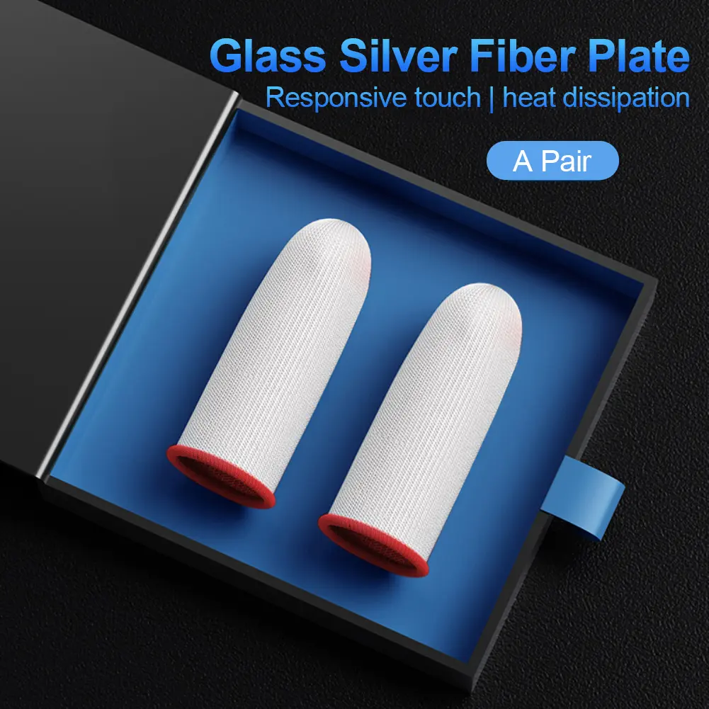 Glass Silver Fibre Sweat-Proof Finger Gloves Non-slip Touch Screen Thumb Finger Sleeve Sensitive Fire Pattern Gaming Finger Cots