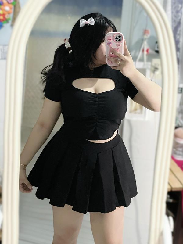 Áo khoét ngực nhún thun nữ bigsize - A30