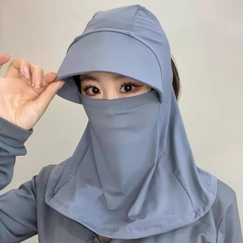 Mũ Chống Nắng Toàn Mặt, Unisex, Mùa Hè, Chống Tia UV, Thích Hợp Để Đạp Xe Ngoài Trời, Làm Bằng Lụa Lạnh, Có Bảo Vệ Cổ, Lý Tưởng Để Chống Nắng filter  ski  mask nón  che  nắng  làm  nông khẩu  trang  chống  nắng  full  mặt nón  vành  chống  nắng capnam 2