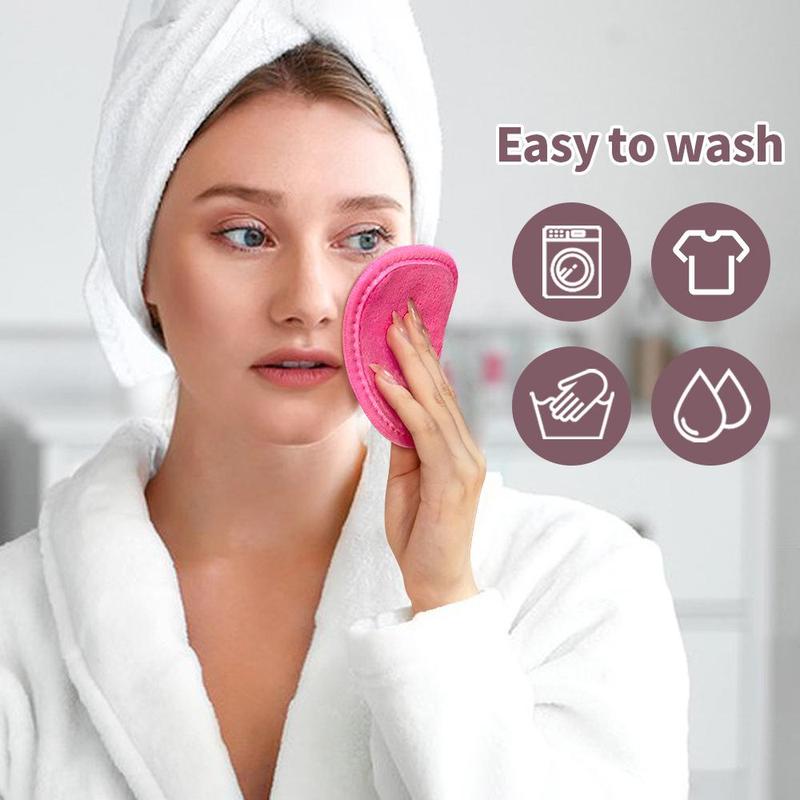 Reusable Makeup Remover Cloth, 10pcs/set Makeup Remover Towel, Microfiber Face Washcloth, Facial Cleansing Tool for Home & Travel, Clean Skin Club Face Towels, Skin Care Products, Skincare Tools, Pink 6