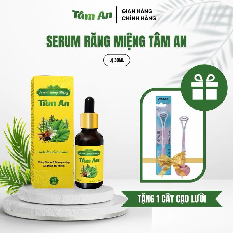 Serum Răng Miệng Tâm An 30ml - Tặng Cây Cạo Lưỡi - Xịt Thơm Miệng và Xịt Miệng Nam Nữ