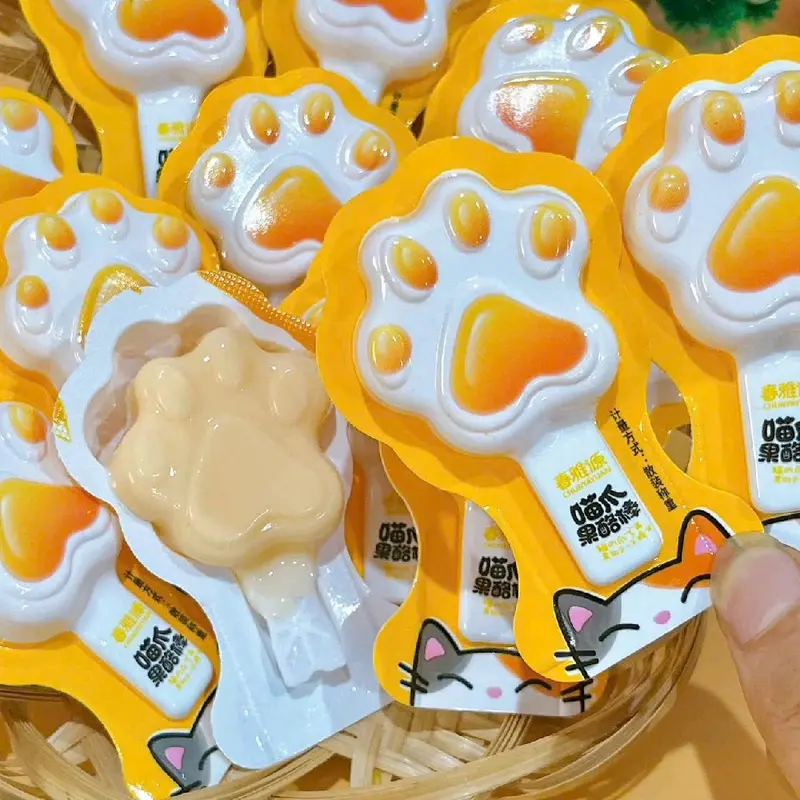 [mix 20 vị 8 hình] 1 kg thạch hình chân mèo,hình hoa quả,hình trái cây thơm ngon đủ vị thạch  que  kem  hương  trái  cây 7