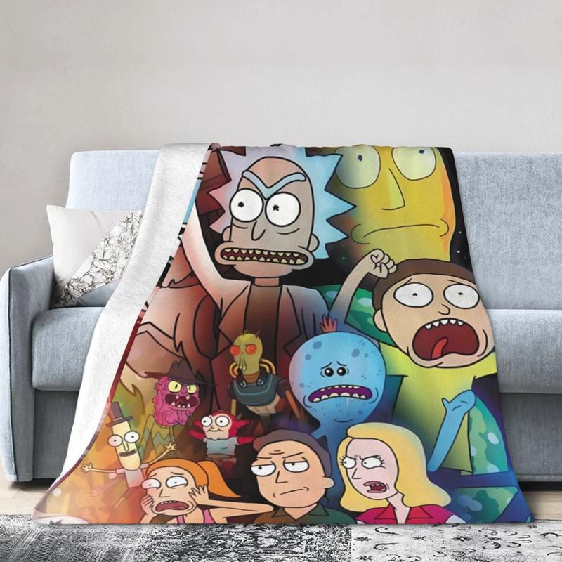 TikTok Shop Cute Blanket Rick and Morty Throw Blanket for Home Decor and Gift Cute Blanket Plush Bedding Soft Cozy Fluffy Throw Blankets for Couch Bed