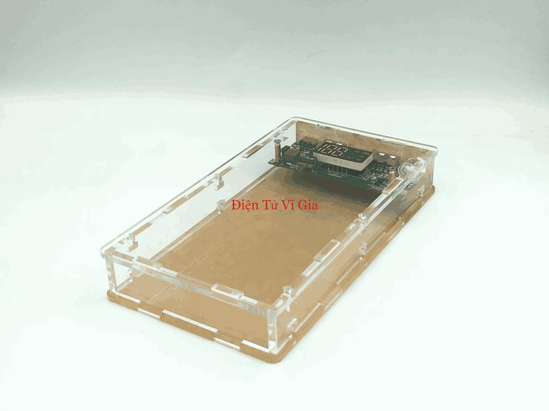 Box sạc dự phòng 6 Pin 18650 Vỏ Mica trong suốt cao cấp Phụ Kiện Sạc Nhanh Sạc Pin