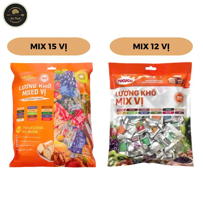 1KG Lương khô 15 vị dinh dưỡng TÂN VIỆT NHẬT (MIX CHUẨN) VÀ 13 VỊ FUFUCO Thức Ăn Vặt SEE FOOD A4 Snack ngucoc 5