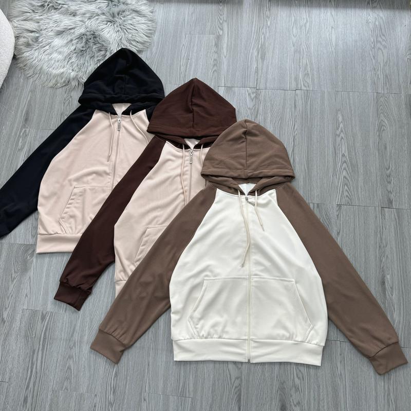  Áo khoác bomber có nón bigsize,vải thun gân phối tay màu mềm mịn nặng tay 50-95kg-KHOAC3 Top 