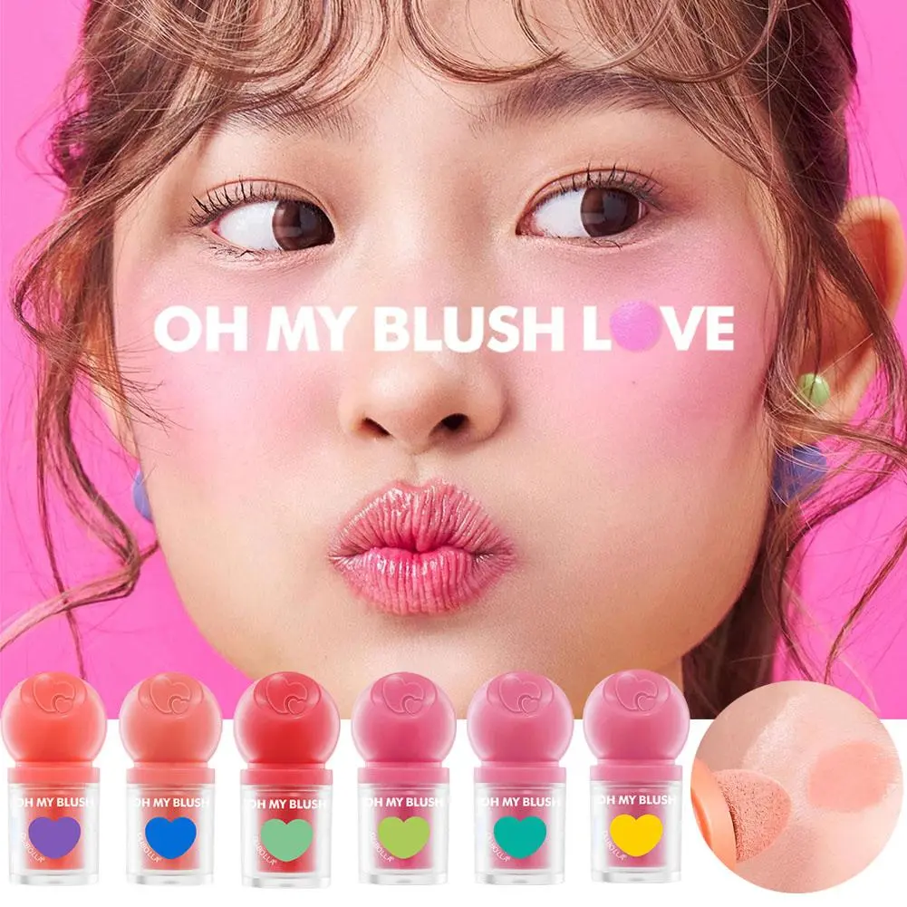 【Christmas Gift】Oh My Blush Brightening Pearlescent Liquid Blush Highlighter Natural Matte Sponge Blush Stick Dot On Your Cheeks Korean Cosmetic