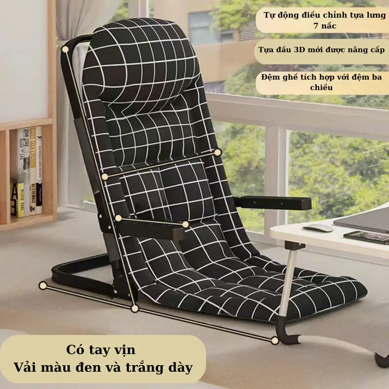 Ghế bệt tựa lưng cao cấp, Ghế lười 7 cấp độ điều chỉnh 0