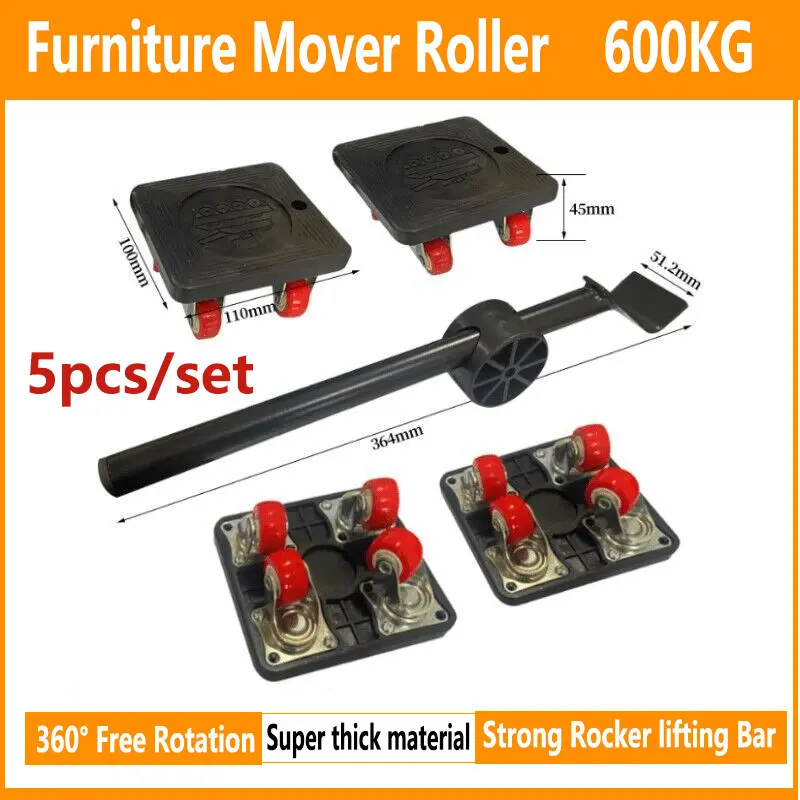 600KG Heavy Duty Furniture Lifter Transport Mover Lifter Slides ...