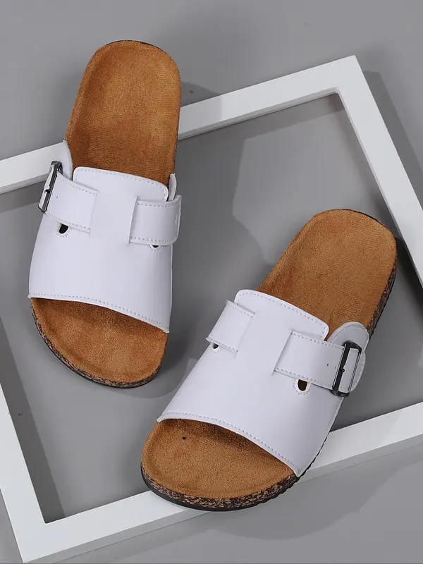 Men's Vintage Cork Design Slide Sandals, Casual Comfortable Breathable Non-slip Slippers for Summer, Fashionable Shoes for Indoor & Outdoor Wear, Boy 2