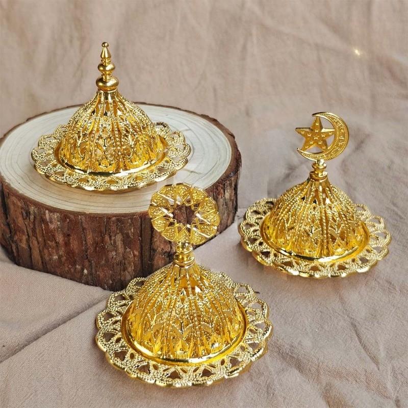 Tempat Bakaran Dupa / Tempat Bakar Dupa Logam Warna Emas Berongga Retro / Dupa Cendana Pagoda / Pembakar Dupa Mini Wangian /Bulat Kerajinan Logam Mode Home