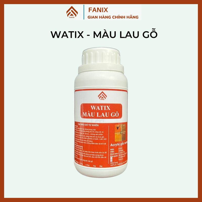 WATIX Sơn gỗ gốc nước sơn màu gỗ tự nhiên - Sơn gỗ gốc nước an toàn 100% không độc hại - Dùng nội ngoại thất - 6 màu: Honey Cherry Wallnut Sồi Cánh Gián Mun - Dễ thi công - Chống thấm - Dùng cho đồ gỗ tủ bàn ghế - Size: 100g-5kg - Hàng Việt Nam