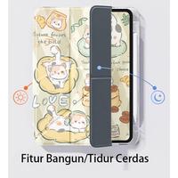 Gambar New 3+Y Fold Tablet Case with Pencil Slot  Cute Kitten Pattern Clear Back Panel for iPad gen 10 iPad Air 5 Air 4 iPad Gen 9 Case for iPad Pro 11 12 9 "/ Air 6 10"2 /8th 10th 9.7”/Pro13/mini6/7 8.3" - HD008, Air1/2 Gen 5/6-9.7" dari LGEE CASE Kota Tangerang 4 Tokopedia