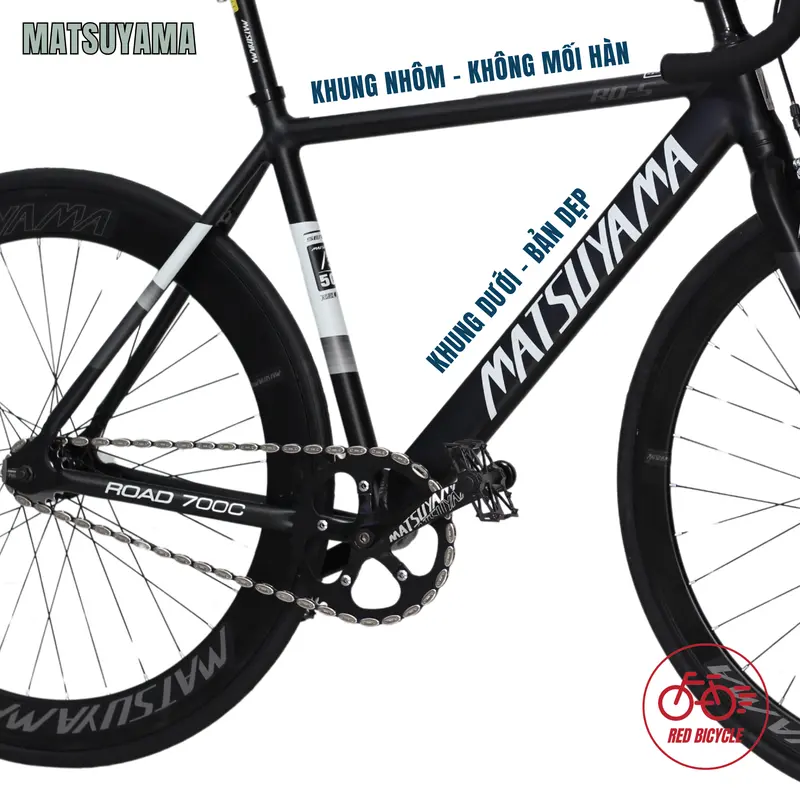 [SALE] Xe đạp Fixed Gear MATSUYAMA R05 Nhật Bản Có Phanh, Quà Tặng Ưu Đãi - Xe Đạp Học Sinh Tay Cong 3