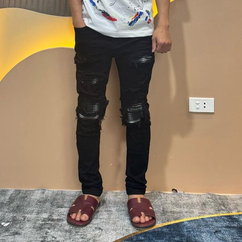 Quần Jeans Nam AR Hàng Loại 1 Vá Vải Caro Cứng Bản Hàng Siêu Cấp Net Căng No 5387 Menswear Pants