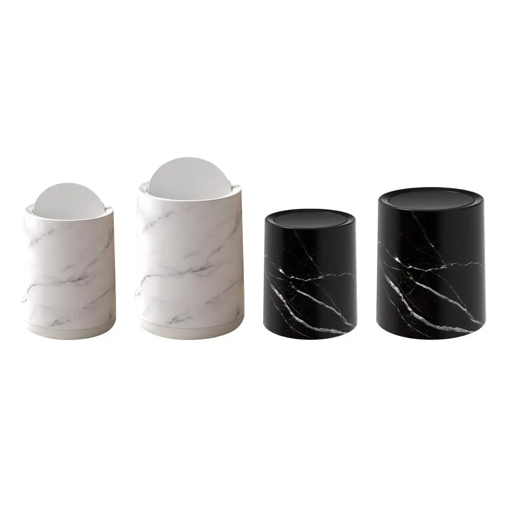 Marble Bathroom Trash Can Waste Bin Decorative Plastic Home Decor Removable Inner for Dorm Kitchen Office Bathroom Farmhouse
