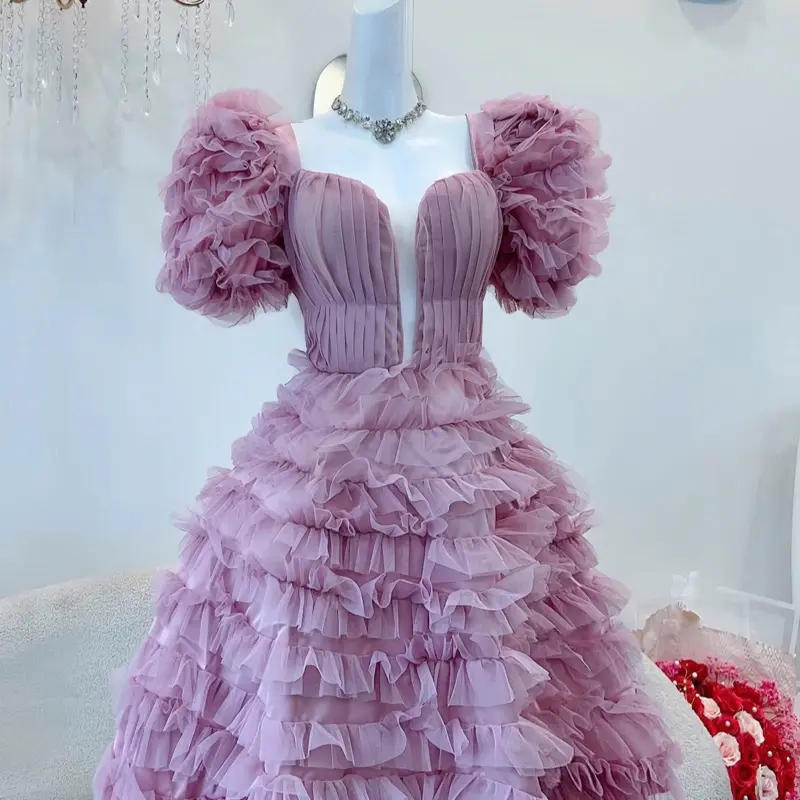 [SALE LẺ SZ Eo 68-74cm] Váy công chúa đi tiệc tầng nhiều màu sang trọng tay phồng Nữ Áo Dress Women