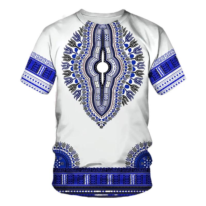 Product Introduction of New Summer African Ethnic Style Pattern 3D Print T-Shirts Men Women Tshirt Short Sleeve Oversized Harajuku Tee Top Kid 3D Thai floral print 4