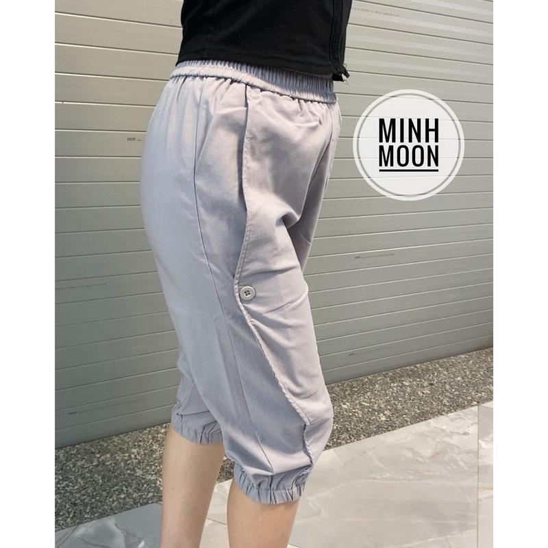 [New]Quần lửng bo gấu chất Kaki Thun Hàn CC cạp cao lưng thun,gấu bo. 2