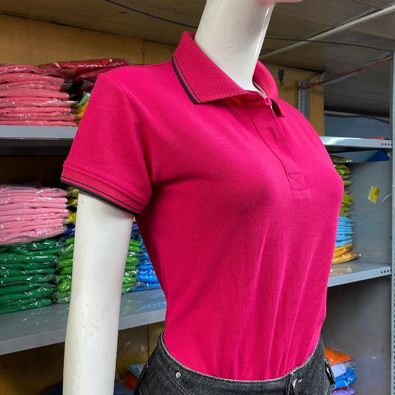 Áo Thun PoLo Nữ Màu Hồng Sen Viền Vải Cá Sấu Loại 1 Top Women