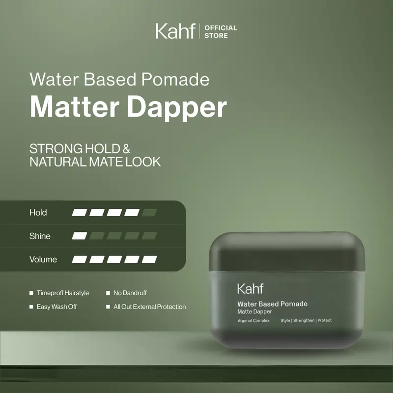 Kahf Water-based Pomade Matte Dapper 70 g - Pomade Rambut Pria - Approved by Barber and Suitable for Daily Use 0