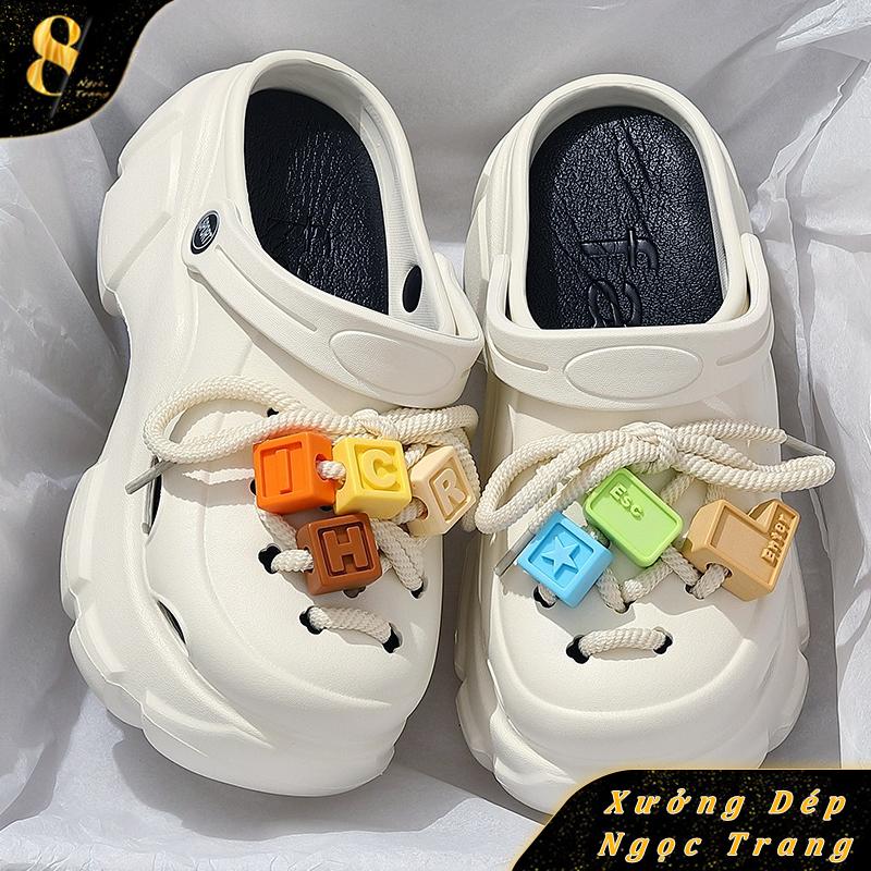 Dép sục dế cao phù hợp cho cả nam và nữ nâng chiều cao bật phong cách ,dế dày ó-8cm DéP Đế Bằng Sandal Hoa