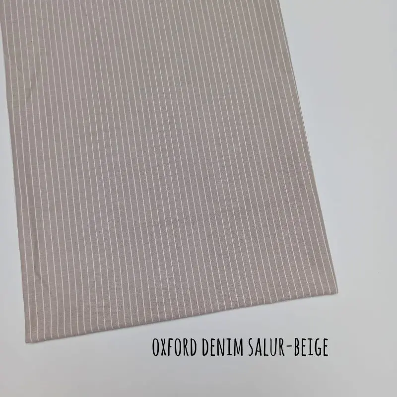 (HARGA 0,5m) KAIN KATUN CHAMBRAY OXFORD DENIM SALUR / GARIS-GARIS/STRIPE 8