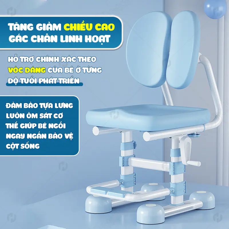 Bộ bàn học chống gù HTDkids T16+, Bàn học cho bé có giá sách, Nâng hạ điều chỉnh độ cao, Giá tốt 7